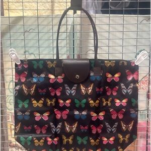 Cute Butterfly Women/Kid Bag ZipTop Tote Handbag Lightweight Travel Shopping Bag